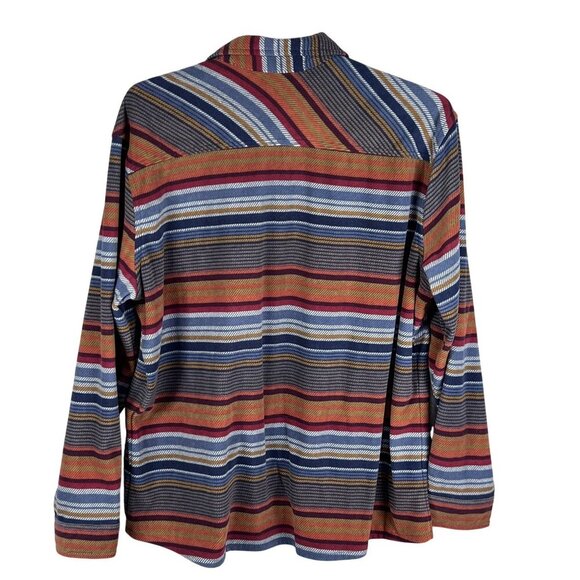 Eddie Bauer Mens XL Striped Long Sleeve Button Up Soft Flannel Shacket Western - Picture 2 of 16